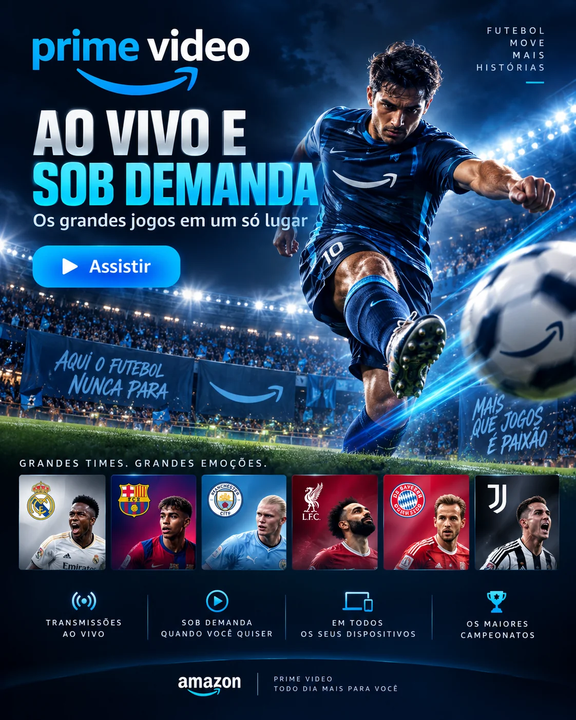 Banner de futebol e esportes ao vivo